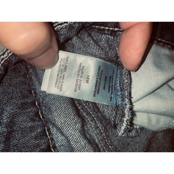 18W Terra And Sky Modest Denim Skirt Womens 5 Pocket Front Slit Jean Skirt 28" - Picture 11 of 12